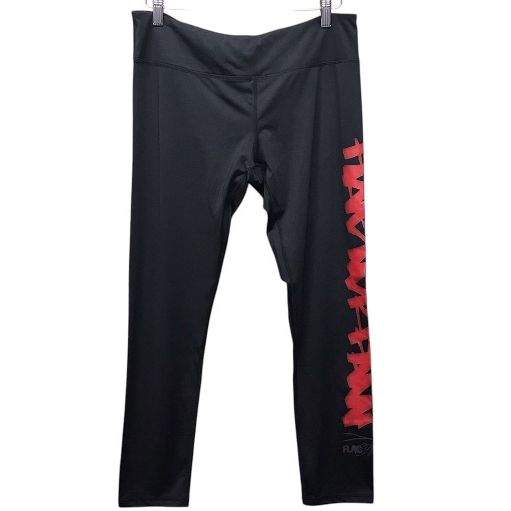 Flag Nor Fail Womens Leggings Black with Red Logo Sz XL